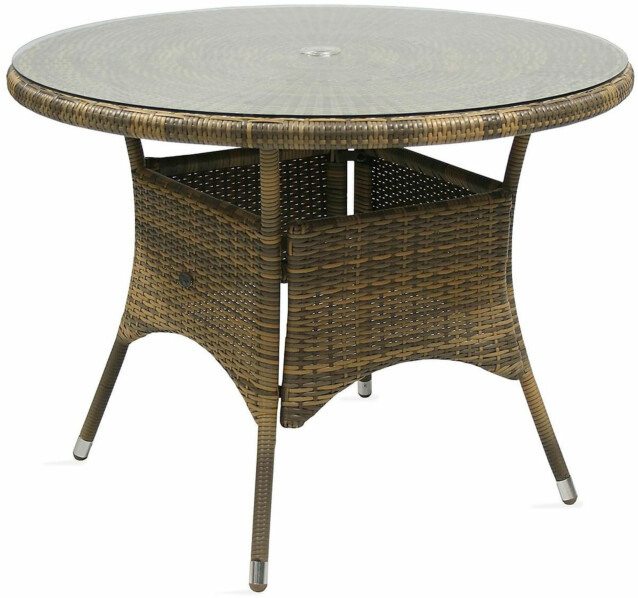 Pöytä Home4you Wicker, Ø100cm, ruskea