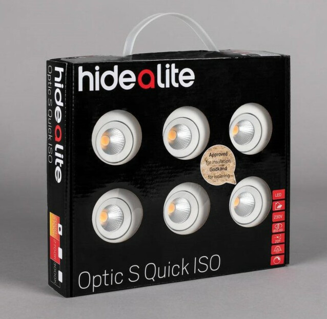 LED-alasvalosarja Hide-a-lite Optic Quick S ISO 6-pack 2700K valkoinen