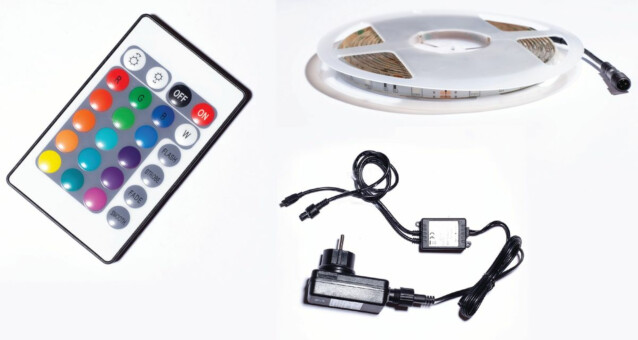 LED-valonauha RGB 4,8W IP65 + kaukosäädin | Taloon.com