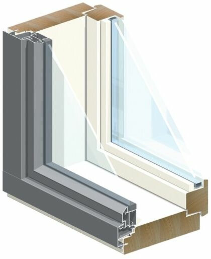 Ikkuna HR-ikkunat HR-Energy, puu-alumiini, karmi 220mm, mittatilaus