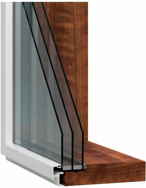 Kiinteä ikkuna HR-ikkunat MEKA 3k, puu-alumiini, karmi 220mm, mittatilaus
