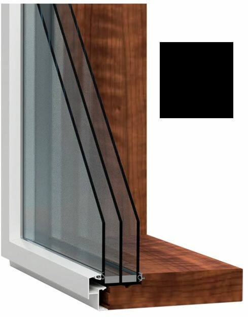 Kiinteä ikkuna HR-ikkunat MEKA 3k, puu-alumiini, musta, karmi 220mm, mittatilaus