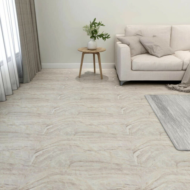Itsekiinnittyvä lattialankku 55 kpl PVC 5 11 m² beige