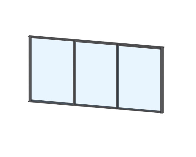 Terassin liukulasi-ikkuna Keraplast 3-os. 1100x2870 mm kirkas/harmaa