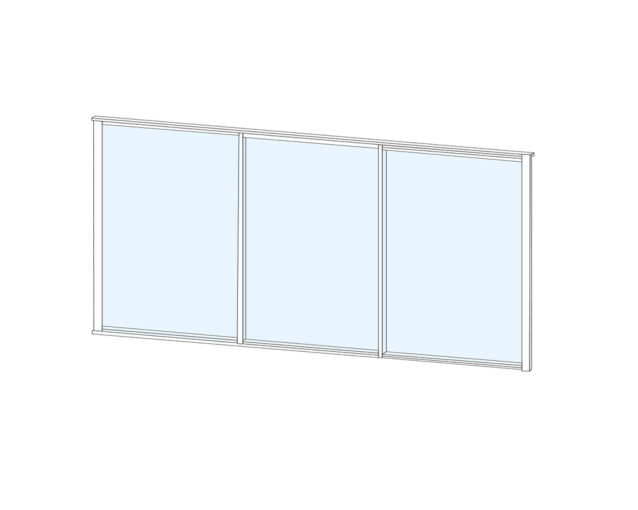 Terassin liukulasi-ikkuna Keraplast 3-os. 1100x2870 mm kirkas/valkoinen