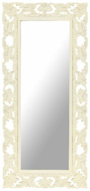 Käsinveistetty peili valkoinen 110x50 cm täysi mangopuu_1