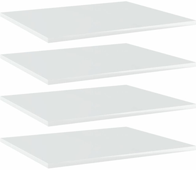 Kirjahyllytasot 4 kpl korkeakiilto valkoinen 60x50x1,5 cm_1