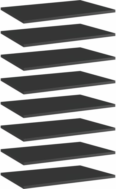 Kirjahyllytasot 8 kpl korkeakiilto musta 60x40x1,5 cm_1