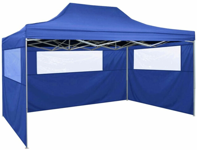 Kokoontaitettava teltta 3:lla seinällä 3x4,5 m sininen_1
