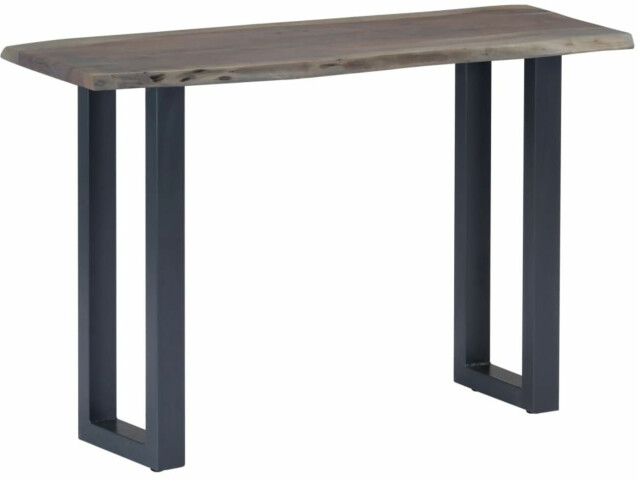 Konsolipöytä harmaa 115x35x76 cm akaasiapuu ja rauta_1