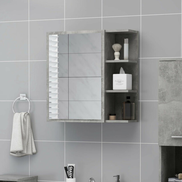 Kylpyhuoneen peilikaappi betoninharmaa 62,5x20,5x64cm_1
