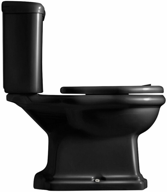 WC-istuin Lavabo Retro Monoblocco, P-lukko, musta