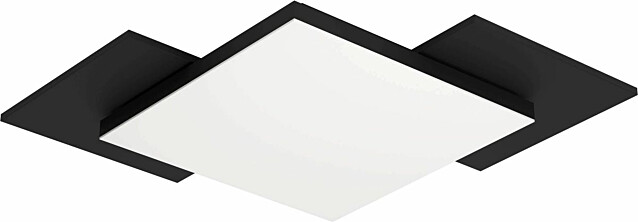 LED Kattovalaisin Tamuria 28,5x28,5cm musta valkoinen