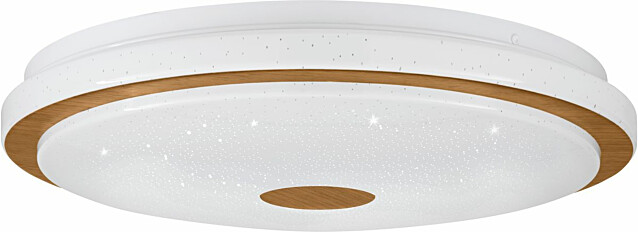 LED-Plafondi Eglo Lanciano 1 värivaihto + kaukosäädin valkoinen/puu eri kokoja