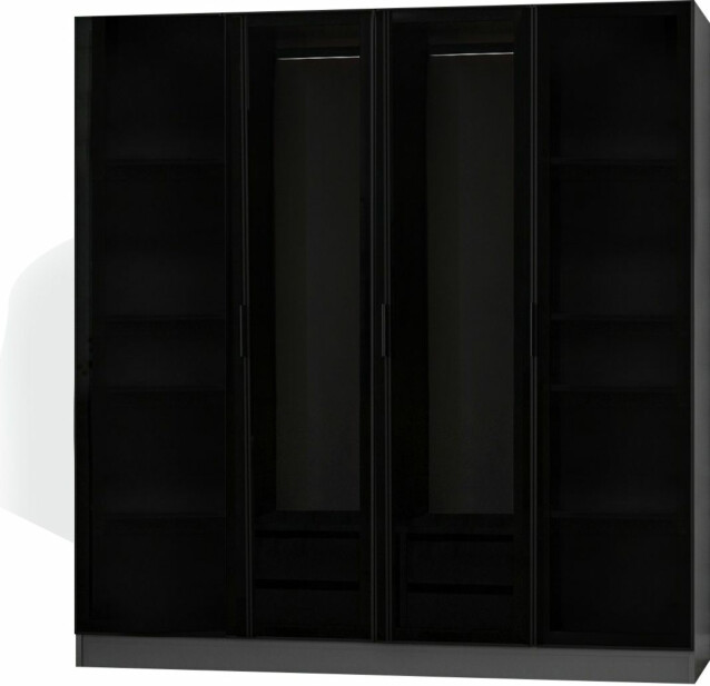 Vaatekaappi Linento Furniture Kale 6651 190x180cm antrasiitti/musta