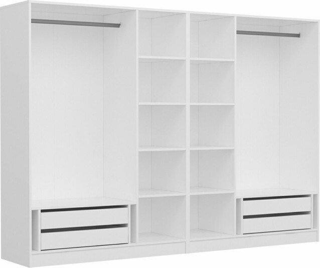 Vaatekaappi Linento Furniture Kale 5034 210x270cm valkoinen