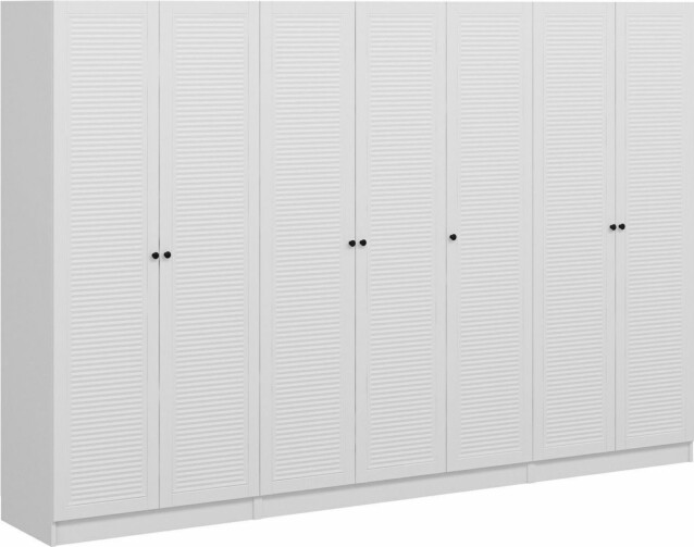 Vaatekaappi Linento Furniture Kale Mebran 8425 210x315cm valkoinen