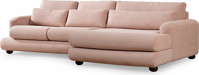 Sohva Linento Furniture River oikeankätinen 3-istuttava vaaleanpunainen