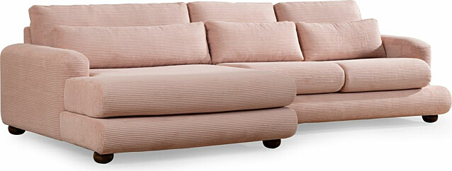 Sohva Linento Furniture River vasenkätinen 3-istuttava vaaleanpunainen