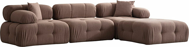 Kulmasohva Linento Furniture Doblo L1-O1-1R-RAHI 4-istuttava cappuccino