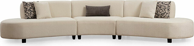 Sohva Linento Furniture Pars L1-01-1R kaareva 5-istuttava kerma