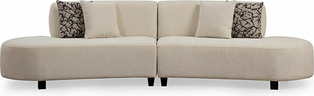 Sohva Linento Furniture Pars 1L-1R kaareva 4-istuttava kerma