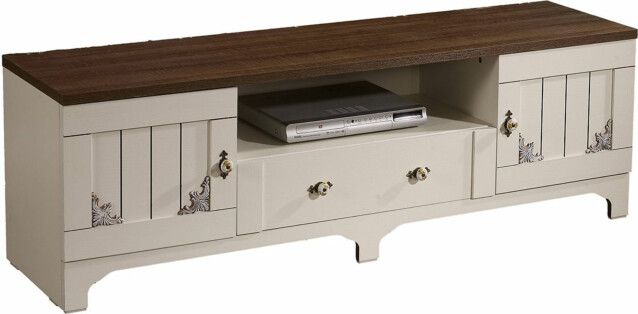 TV-taso Linento Furniture Gazel valkoinen/ruskea