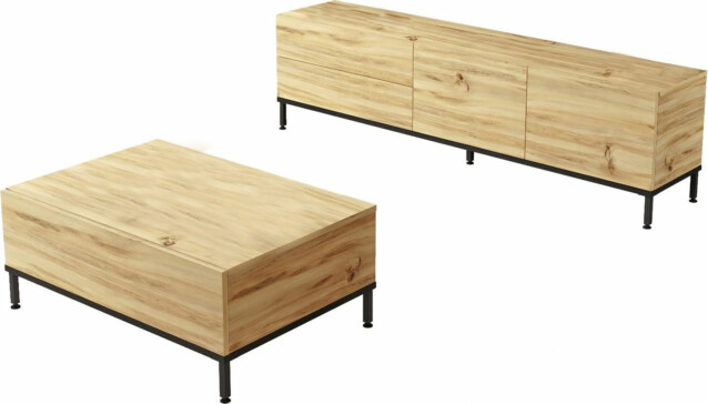 Huonekalusetti Linento Furniture LV35-KL tammi/musta