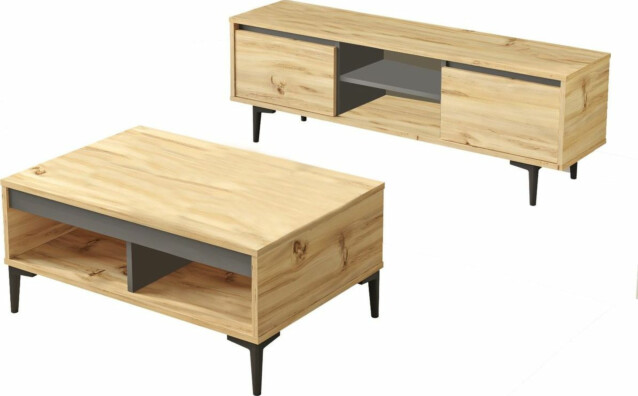Huonekalusetti Linento Furniture AR12-KA tammi/antrasiitti