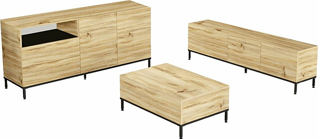 Huonekalusetti Linento Furniture LV36-KL tammi/musta