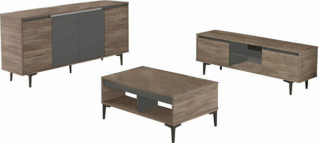 Huonekalusetti Linento Furniture AR13-CA saksanpähkinä/antrasiitti