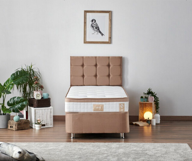 Sänkypaketti Linento Furniture Latte 80x180 cm vaaleanruskea