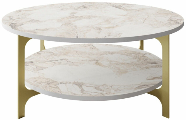 Sohvapöytä Linento Furniture Versy 90 cm kulta/valkoinen