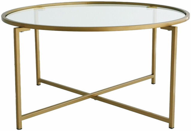Sohvapöytä Linento Furniture Gold Sun 83 cm kirkas lasi kulta