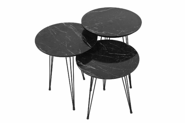 Sarjapöytä kolmiosainen Linento Furniture Siyah harmaa/musta