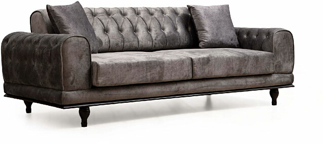 Sohva Linento Furniture Arredo Capitone 3-istuttava antrasiitti