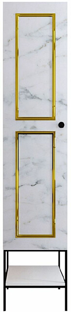 Vaatekaappi Linento Furniture Martin 1, 42cm, valkoinen marmori/kulta