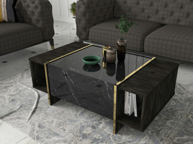 Sohvapöytä Linento Furniture Veyron musta/kulta