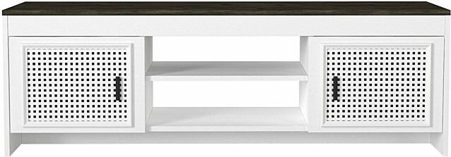 TV-taso Linento Furniture Done valkoinen/tummanruskea