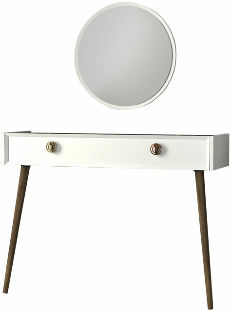 Sivupöytä ja peili Linento Furniture Nadya valkoinen