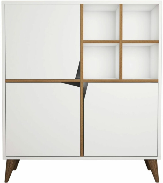 Lipasto Linento Furniture Pulse valkoinen/pähkinä
