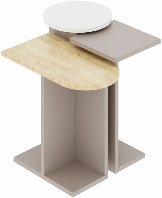 Sarjapöytä Linento Furniture Mund 3-osainen beige/tammi/valkoinen
