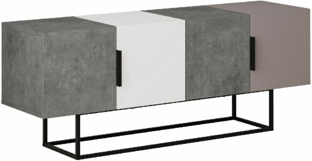 TV-taso Linento Furniture Tontini harmaa/valkoinen/taupe