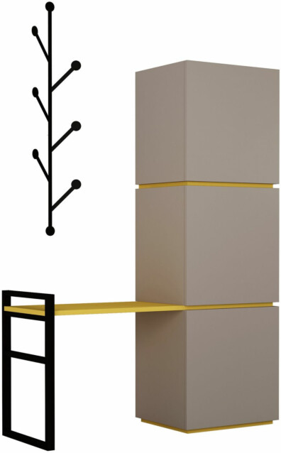 Kenkäkaappi Linento Furniture Mello beige/keltainen