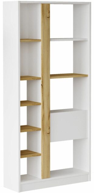 Kirjahylly Linento Furniture LV21 tammi/valkoinen