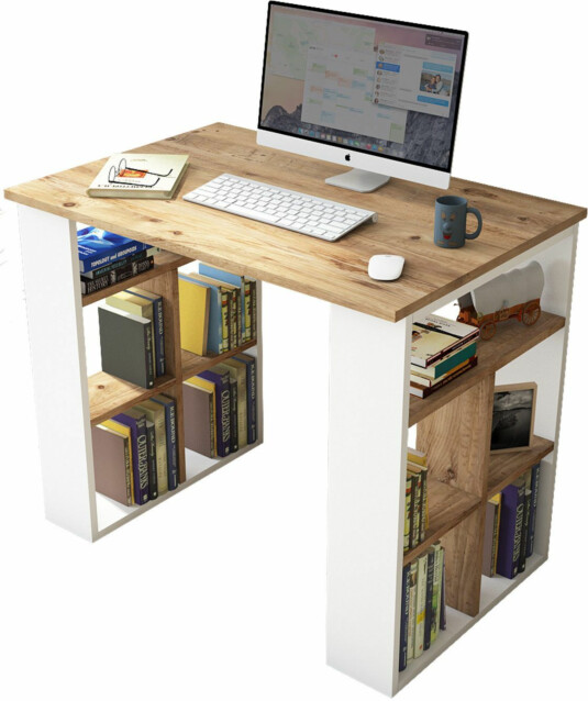 Työpöytä Linento Furniture BR1 ruskea/valkoinen