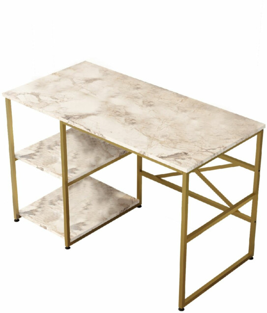 Työpöytä Linento Furniture VG23-GE valkoinen marmori/kulta