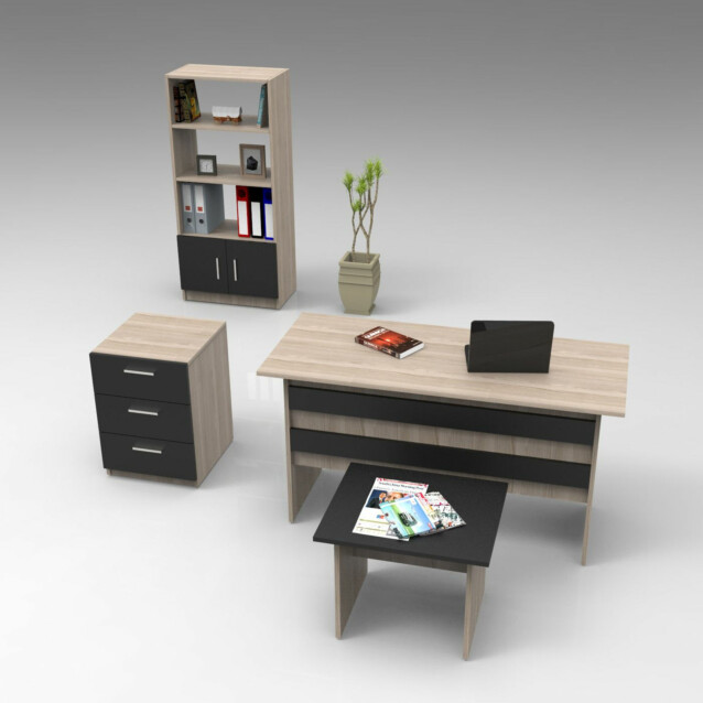 Työpöytäkokonaisuus Linento Furniture VO11 ruskea/musta