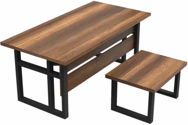 Työpöytäkokonaisuus Linento Furniture MN07 2-osainen ruskea/harmaa