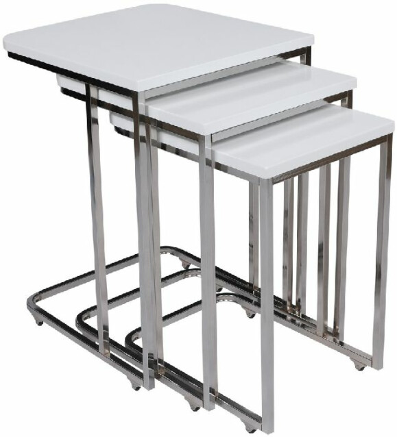 Sarjapöytä kolmiosainen Linento Furniture Ce Metal Zigon 9405 valkoinen